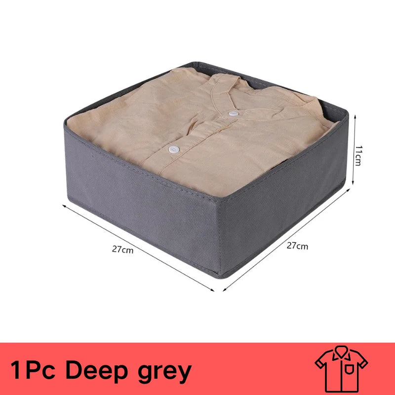 Underwear Organizer for Cabinets and Drawers - Foldable Wardrobe Storage Box for Bras, Socks and Pants