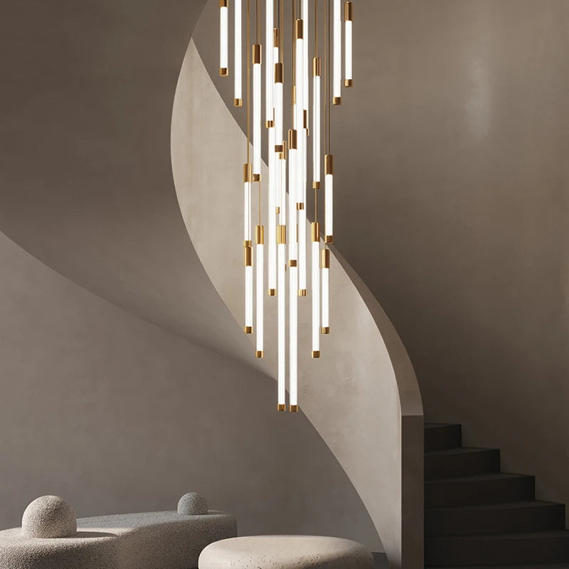 Modern Luxury LED Staircase Chandelier for Duplex, Attic, Living Room & Restaurant