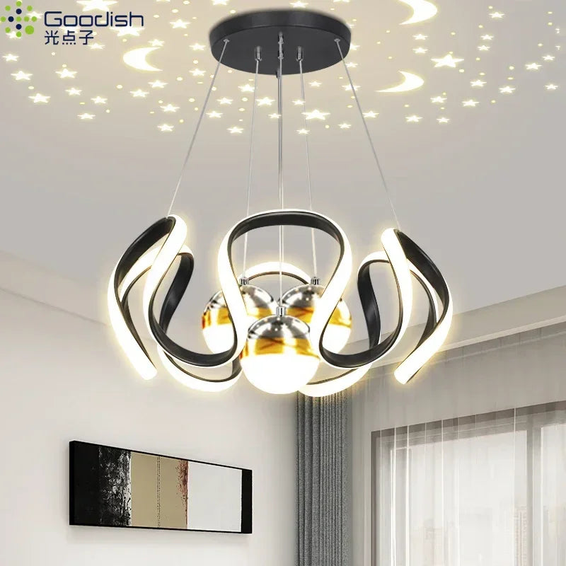 Modern Nordic Minimalist Luxury LED Pendant Chandelier for Living, Dining & Bedroom