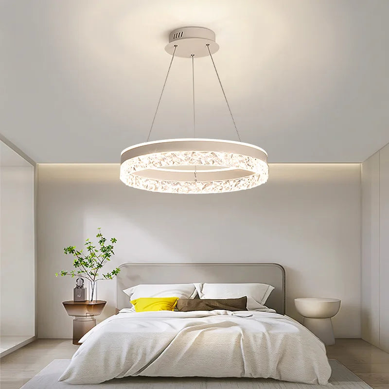 Simple Modern Ceiling Chandelier - Adjustable 3-Color LED Indoor Lighting for Living Room, Dining Room and Bedroom Decor