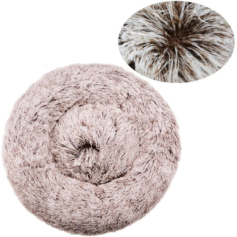 Round Pet Bed for Large Dogs Super Soft Cat Bed Plush Dog House for Medium Dogs Winter Warm Sleeping