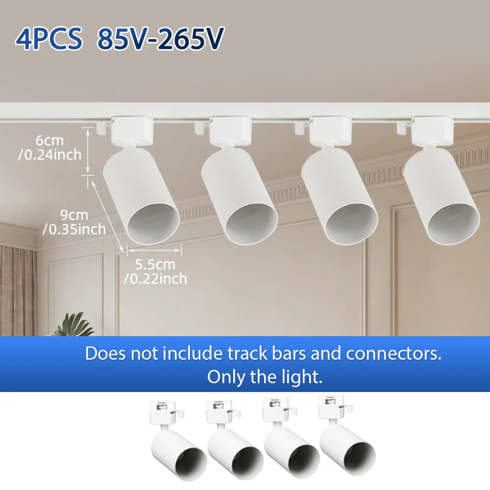 GU10 LED Track Light Full Set, Ceiling Spotlight for Kitchen Living Room & Store Decor