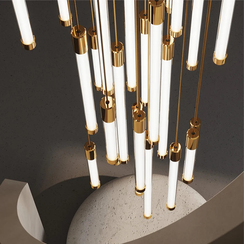 Modern Luxury LED Staircase Chandelier for Duplex, Attic, Living Room & Restaurant