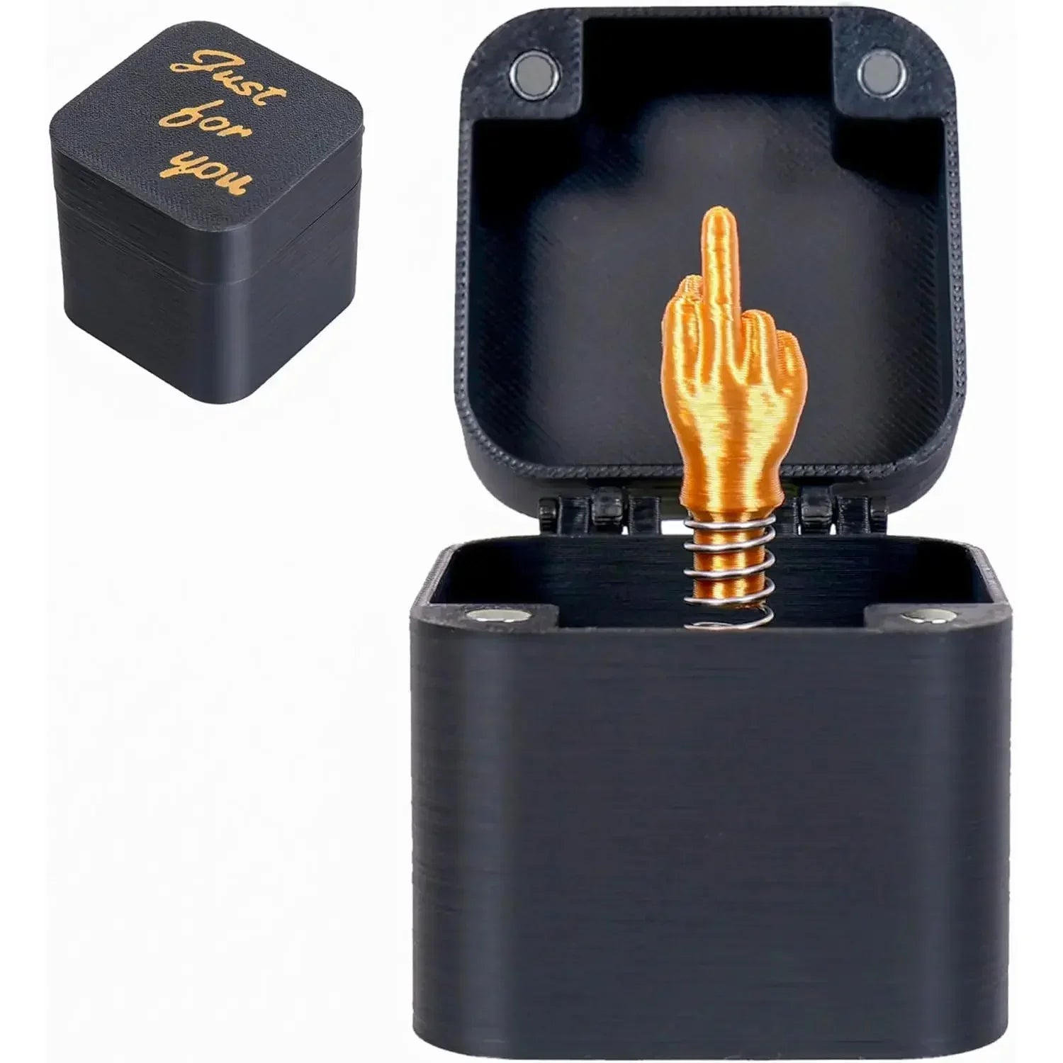 Funny Middle Finger in a Box, Desk Decor Gag Gift for Halloween Christmas & Birthday, Novelty Office Toy