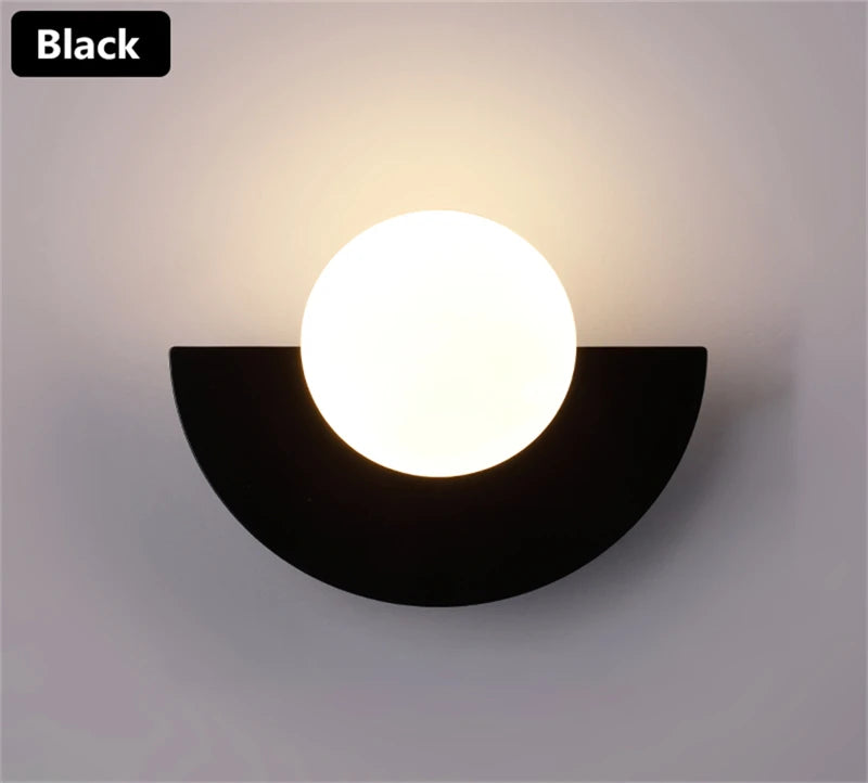 Round Ball Lampshade Wall Sconce Light, LED G9 Bulb for Bedroom Corridor Home Decor Lustre