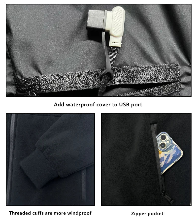 Winter Polar Fleece Heated Jacket - 8-Zone Intelligent Heating Electric Coat for Men & Women