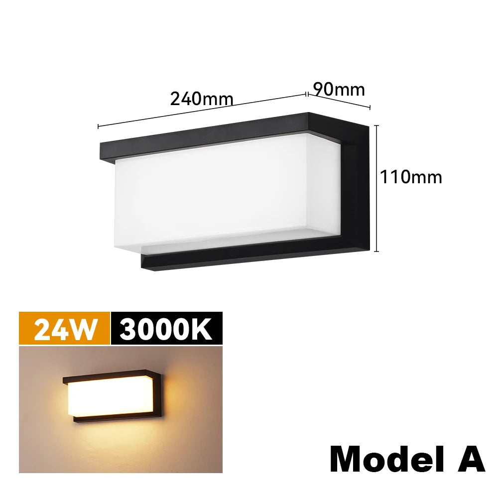 IP65 Waterproof Outdoor LED Wall Lamp Exterior Lighting Plastic Lamp Body Warm White Porch & Garden Light