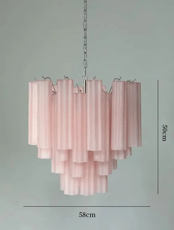 Art Deco Stained Glass Tube Chandelier for Dining Room Kitchen Island Lighting Home Decor Luxury Ceiling Pendant Lamp