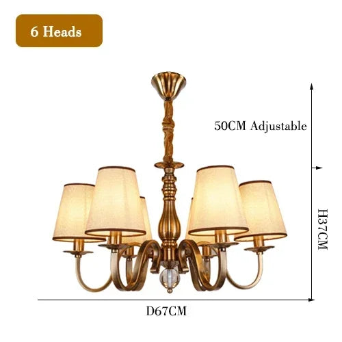 Luxury Classic LED Chandelier Rustic Suspension Luminaire for Living Dining Room & Bedroom Hanging Home Decor