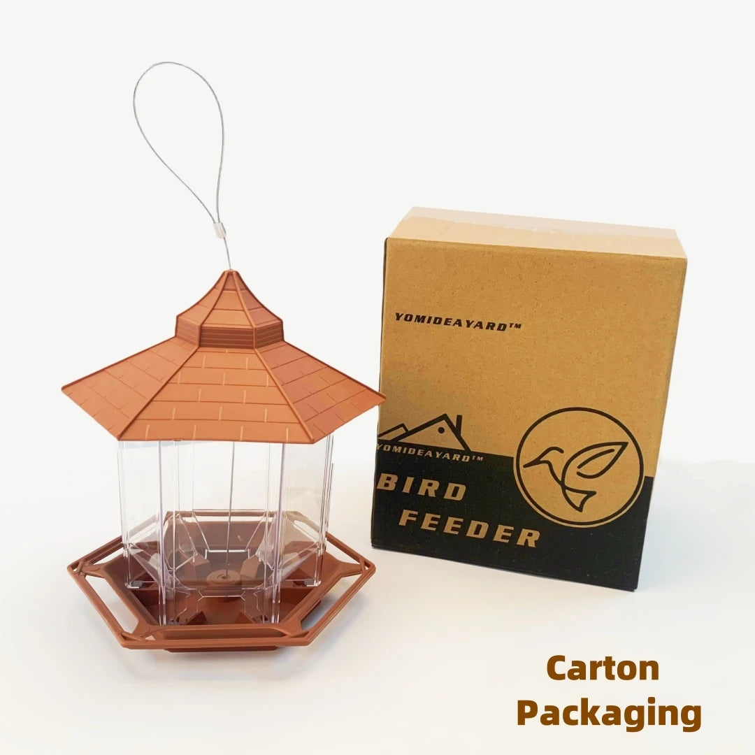 Automatic Bird Feeder Hanging Gazebo Outdoor Multi-Hole Nut Feeding House Bird Food Container