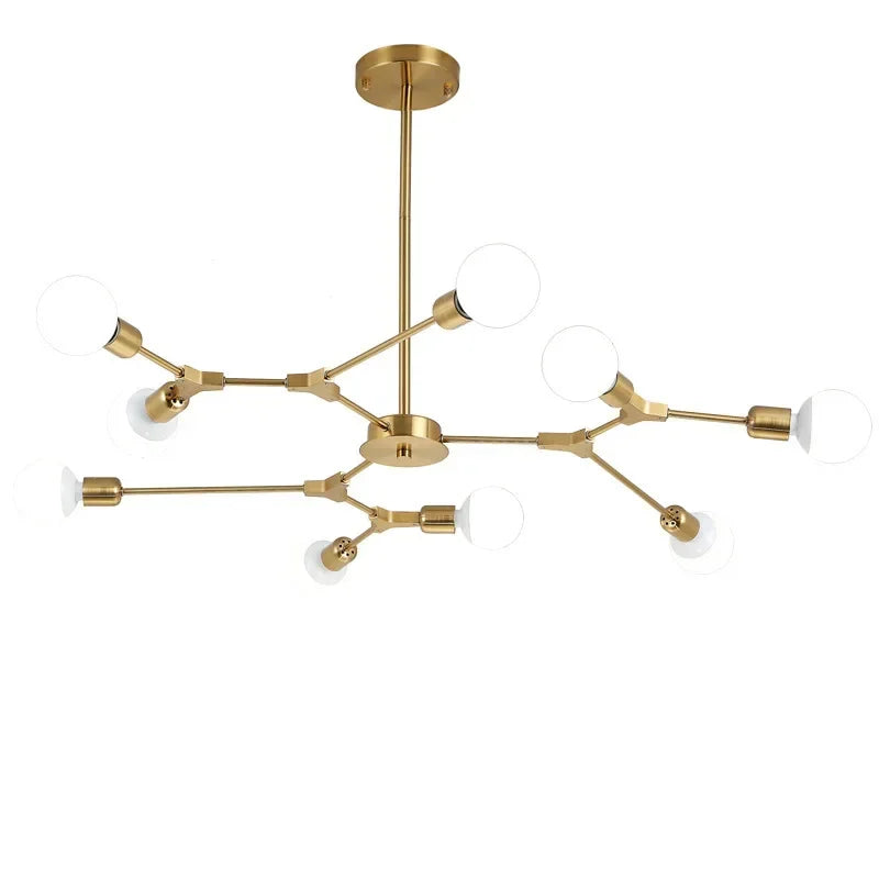 Modern Magic Bean Molecular Branch Chandelier - Electroplated Living Room & Bedroom Lamp