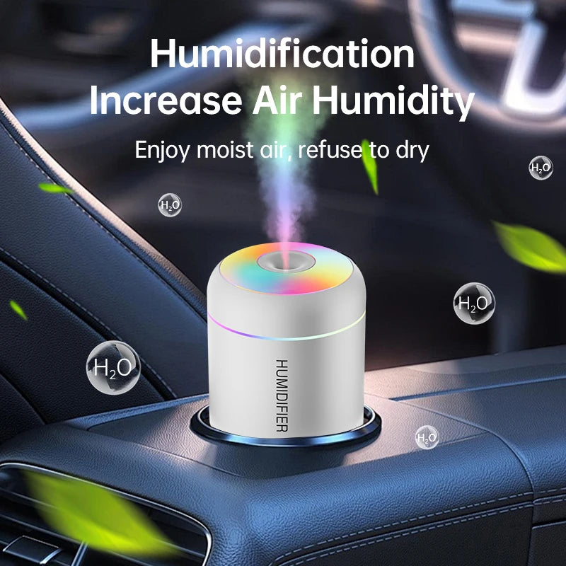 Mini Air Humidifier USB Electric Aroma Diffuser Essential Oil Purifier Aromatherapy Mist Maker with Lights for Car Home Bedroom