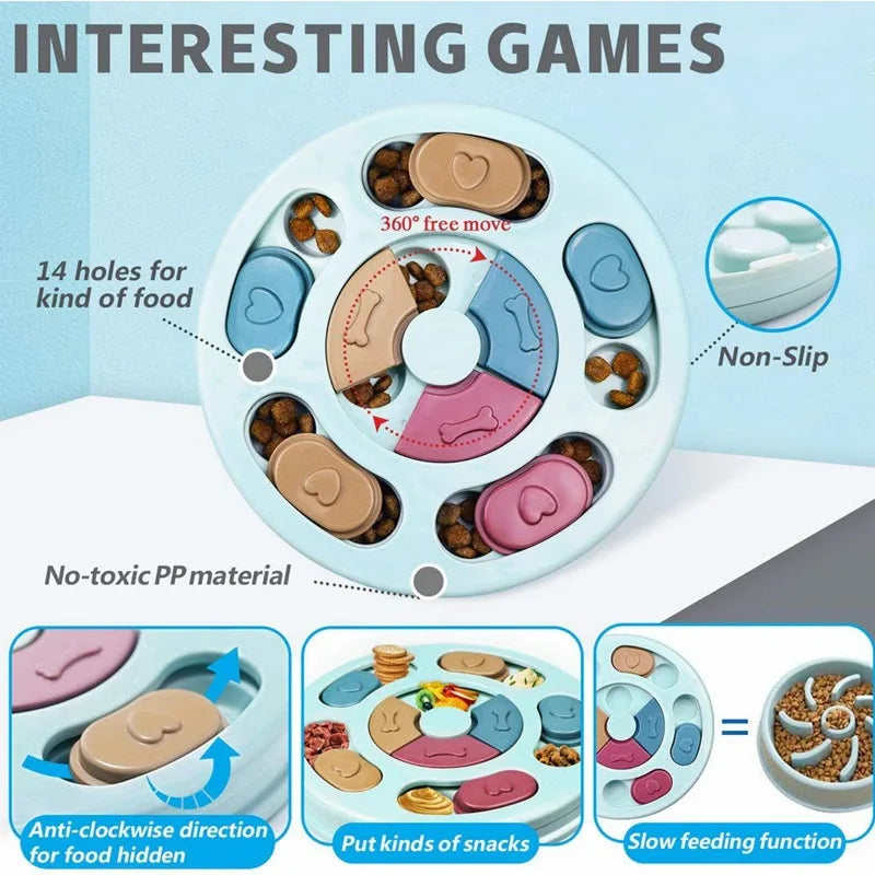 Dog Food Hiding Bowl for Slow Feeding, Interactive Educational Toy to Relieve Boredom