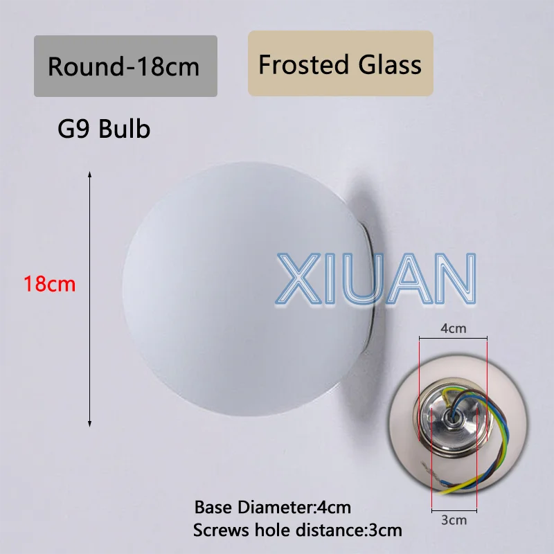 Concealed Base Glass Wall Lamp - French Bauhaus Milky White Round Ball Light for Bedside & Bathroom Mirror