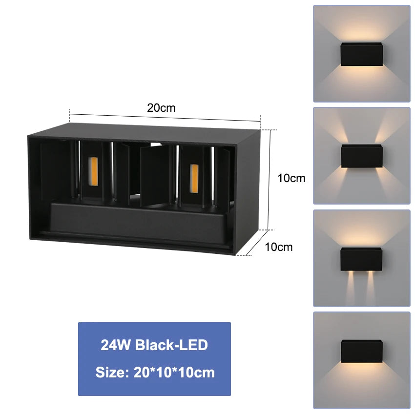 LED Waterproof Wall Lamp in Black, White or Grey for Indoor and Outdoor Lighting Decoration Aluminum Wall Lights