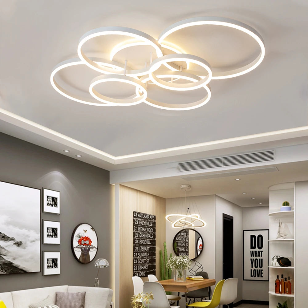Modern Dimmable LED Ceiling Chandelier Lamp for Home, Living Room, Study & Bedroom Decor