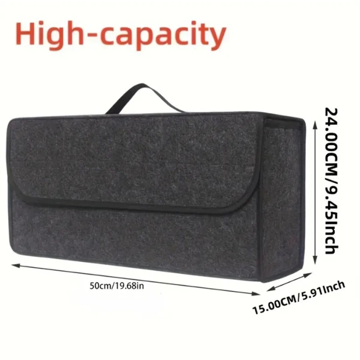 Large Anti-Slip Compartment Car Trunk Organizer Boot Storage Bag Soft Felt Storage Box Accessories