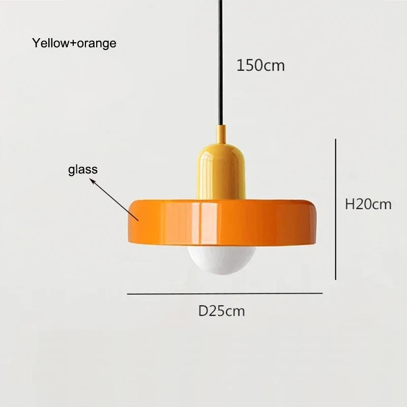 Nordic Glass Bauhaus Retro Chandelier for Dining Room, Living Room, Bedroom, Bar & Coffee Shop