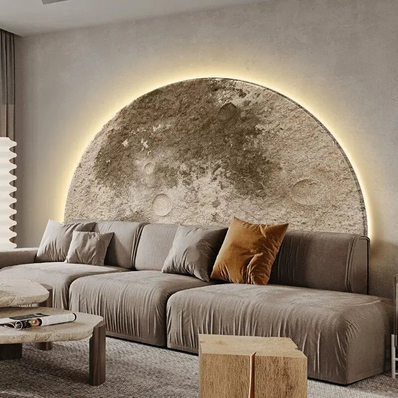 Moon Sandstone LED Wall Lamp Painting - Background Wall Living Room Decoration