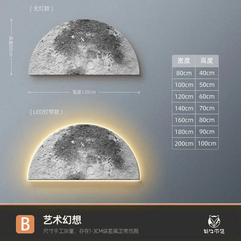 Moon Sandstone LED Wall Lamp Painting - Background Wall Living Room Decoration