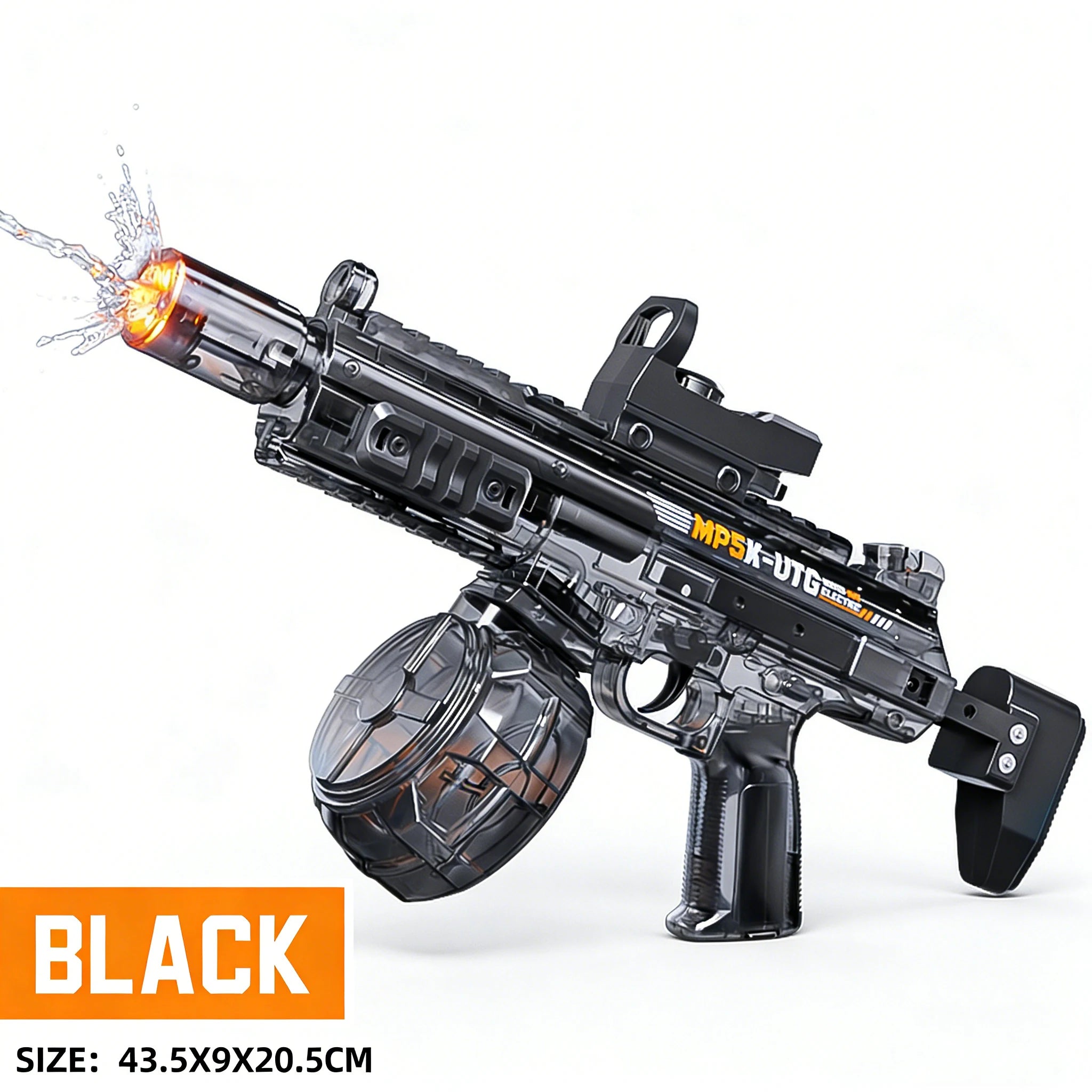 Electric Water Gun Toy with Simulated Firing and Recoil - Automatic Sensor Lights Water Pistol for Kids Summer Beach Play