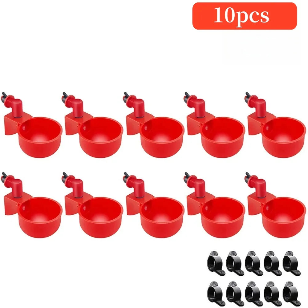 Automatic Poultry Drinking Bowl Chicken Waterer Cups Duck Hanging Water Dispenser