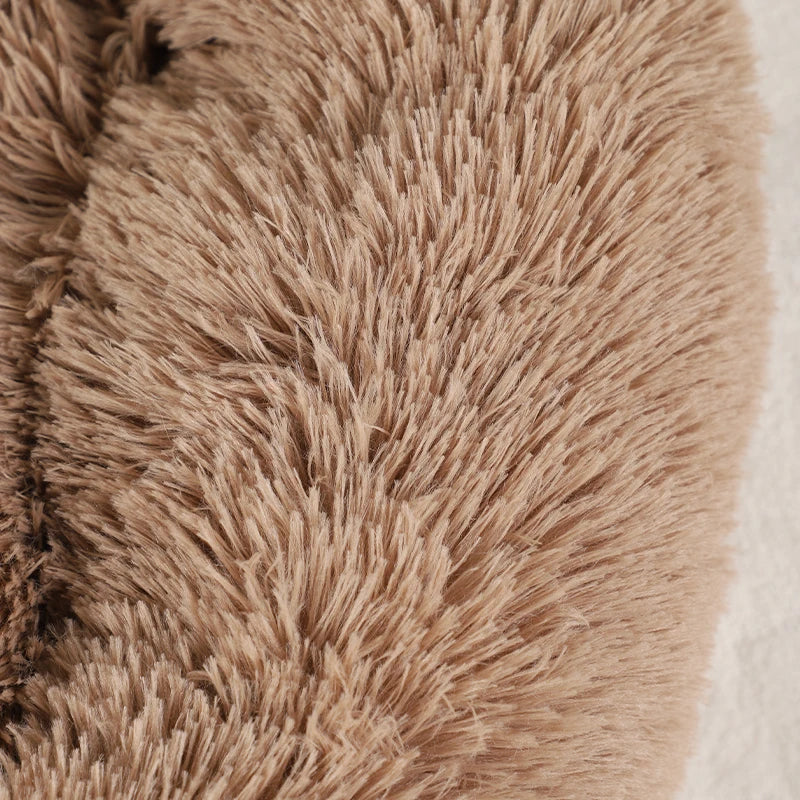 Fluffy Winter Warm Dog Bed Sofa Basket, Kennel Mat for Puppies & Cats with Blanket Accessories