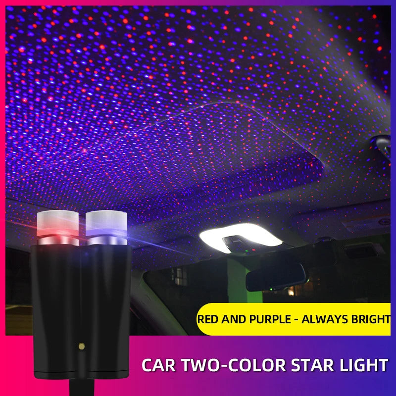 Car Interior Roof Star Light USB LED Starry Atmosphere Projector Galaxy Light Night Party Decor