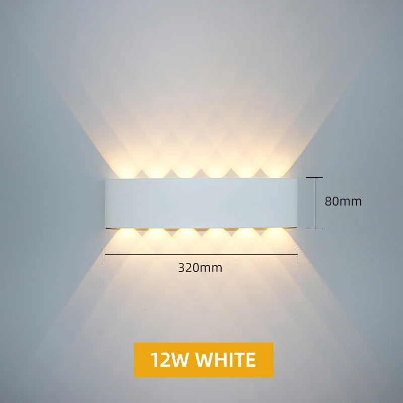Aluminum LED Wall Lamp Waterproof IP65 Outdoor Garden Lights Interior Wall Light for Bedroom Living Room Stairs