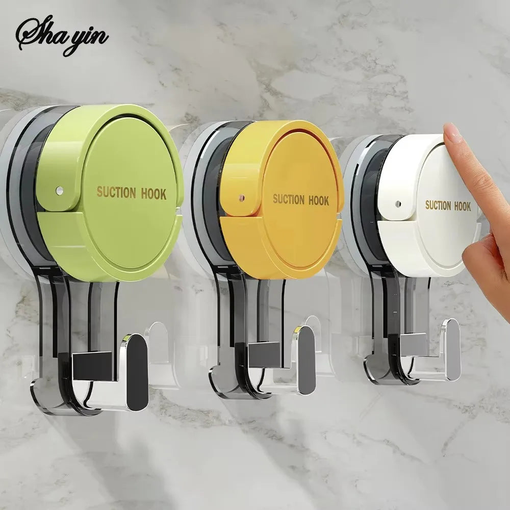 Strong Vacuum Suction Hooks - Traceless No-Drilling Adhesive Hooks for Home, Bathroom, Kitchen and Door