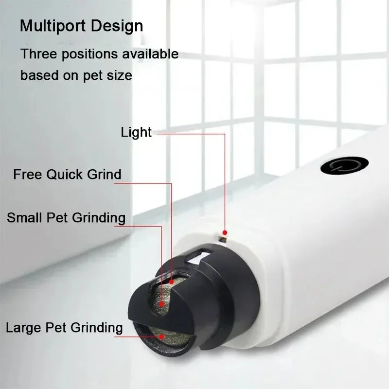 Rechargeable Electric Dog Nail Clippers & Grinder, USB Charging LED Light Quiet Pet Nail Grooming for Dogs & Cats