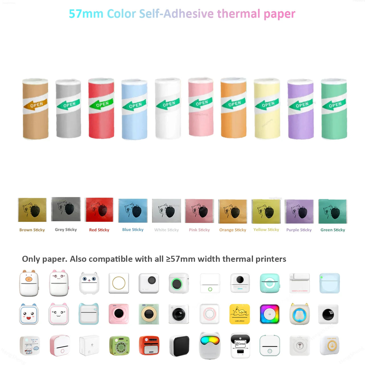 Thermal Mini Printer - Portable Inkless Bluetooth Sticker Maker and Pocket Photo Printer for Children DIY