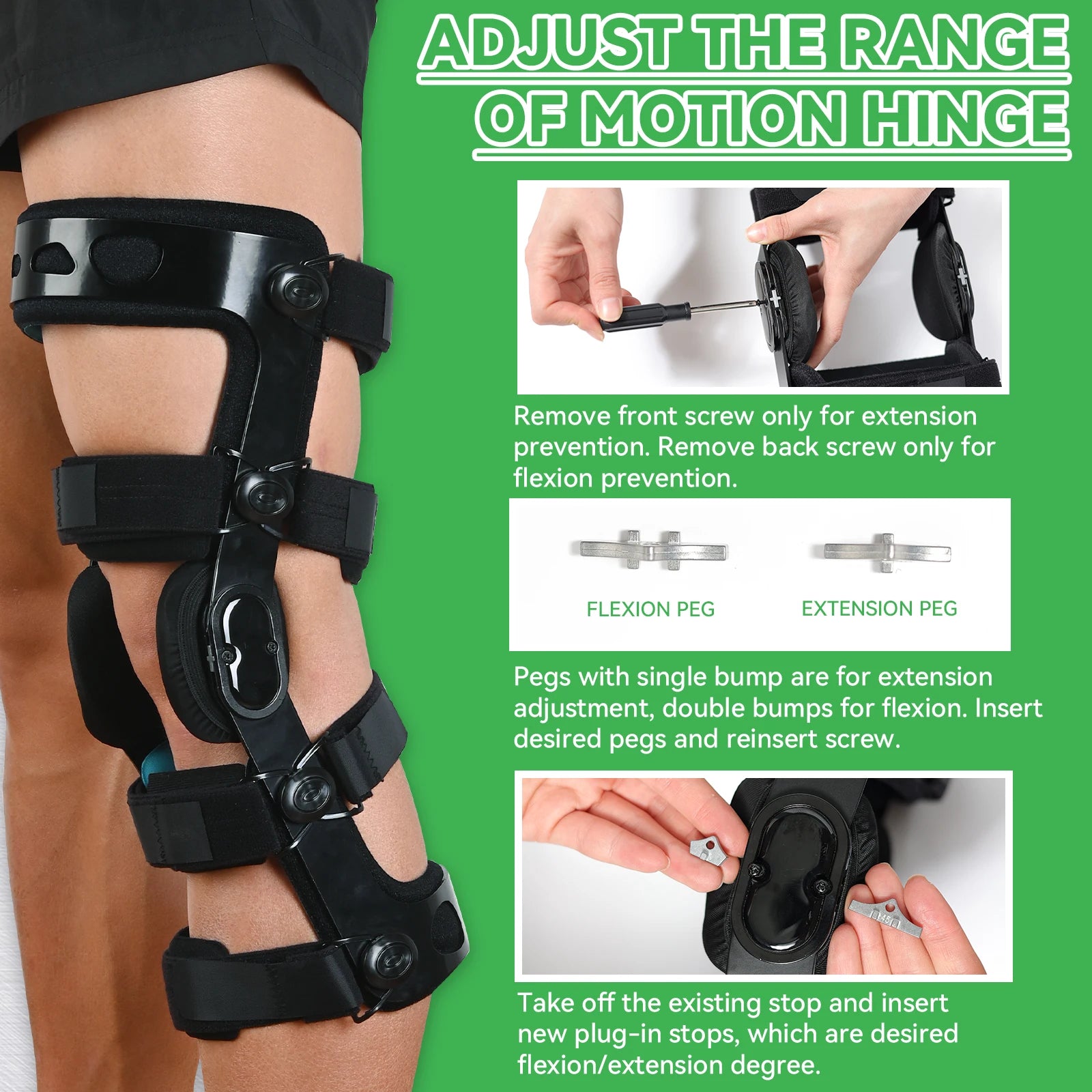 Functional ACL Knee Brace with Dual Hinges, Medial & Lateral Collateral Ligament Support for Injury Prevention & Recovery
