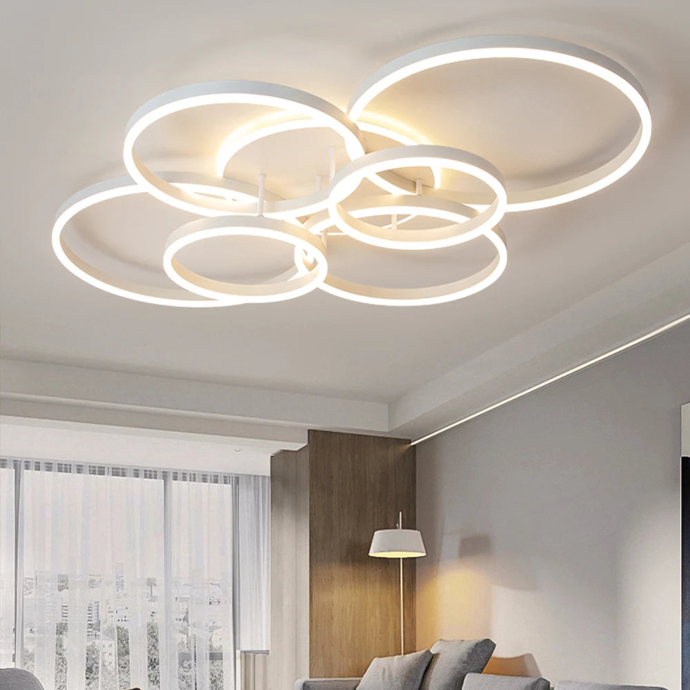 Modern Dimmable LED Ceiling Chandelier Lamp for Home, Living Room, Study & Bedroom Decor