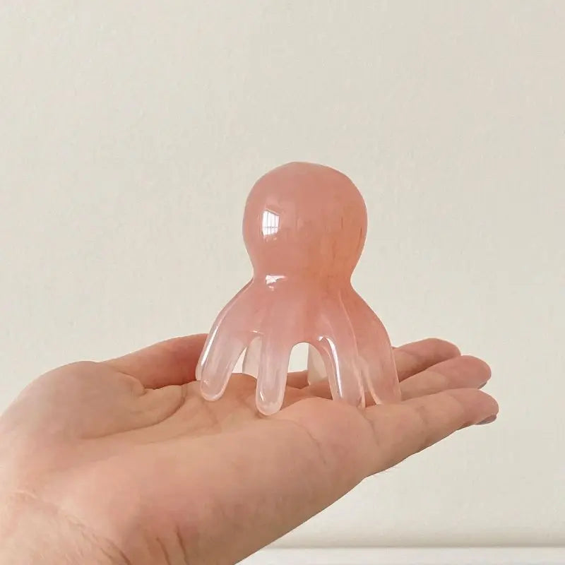Octopus Resin Scalp Massage Comb - Meridian Scraping Acupuncture Gua Sha Brush for Fatigue Relief