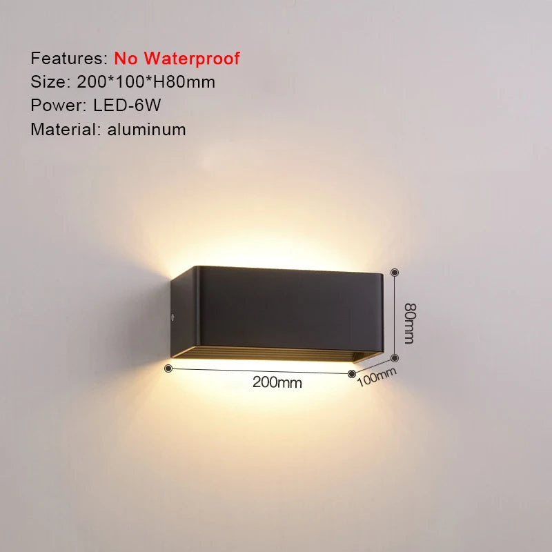 IP65 LED Wall Lamp Outdoor Sconce for Balcony Porch Garden Yard Aisle Decor Lighting Aluminium Indoor Bedside Lamp