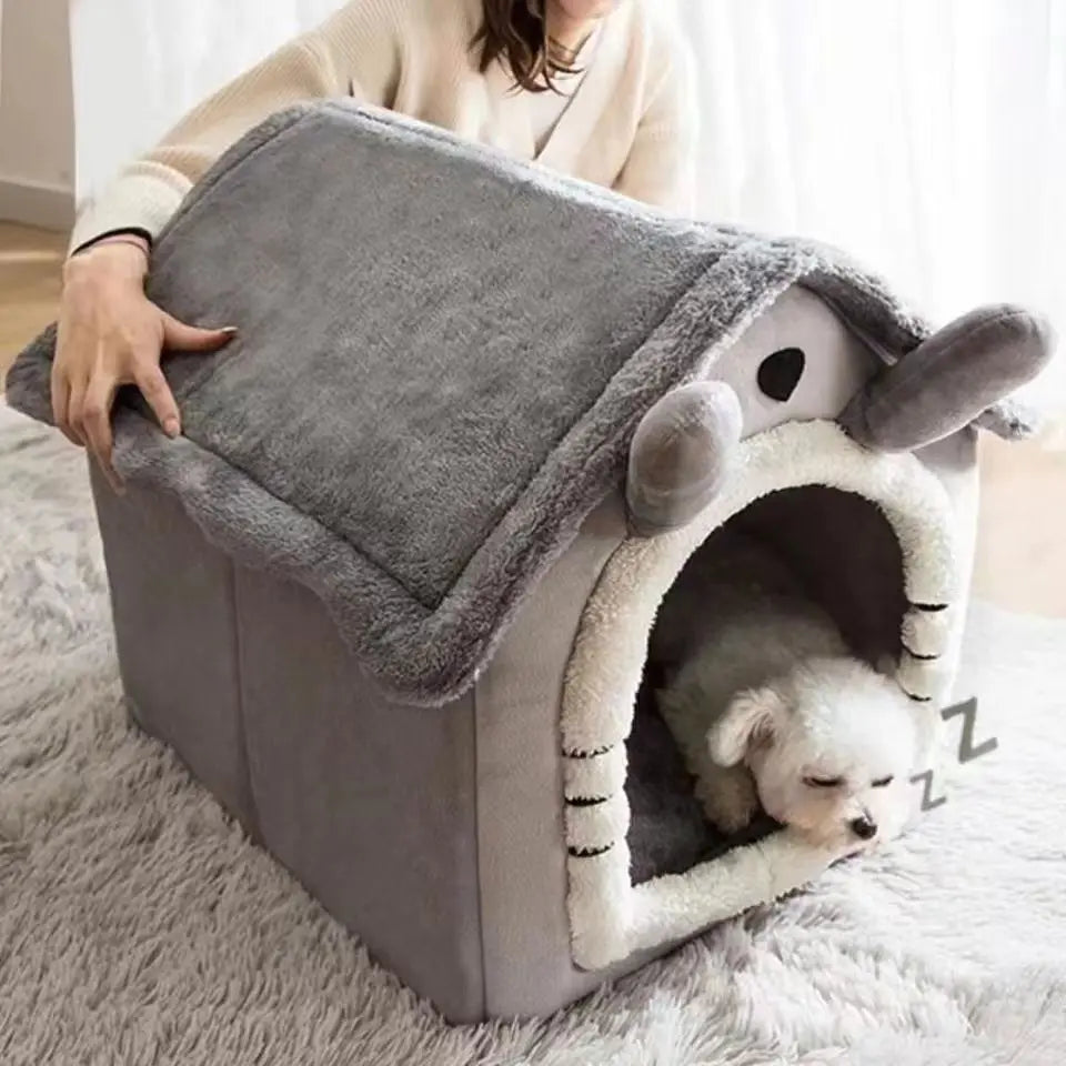 All Season Dog House Style Bed Removable Washable Pet Bed for Small Dogs Teddy Cat Winter Warm