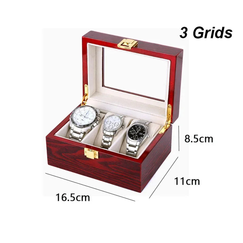 Wooden Watch Box - Eco-Friendly Multi-Slot Watch Storage Case and Travel Organizer, Gift Box for Men