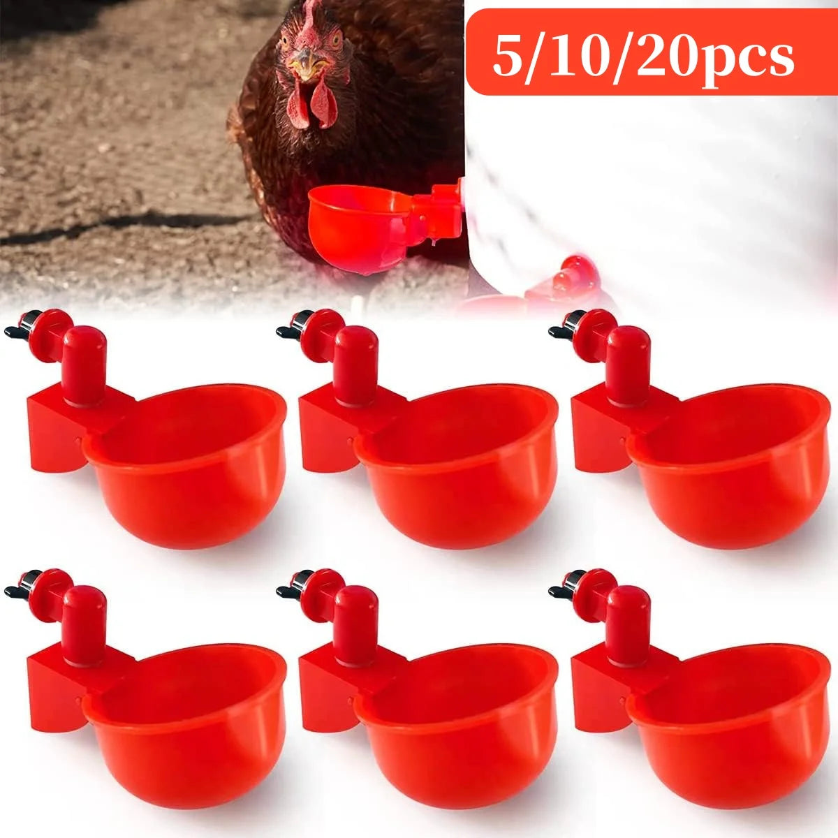 Automatic Poultry Drinking Bowl Chicken Waterer Cups Duck Hanging Water Dispenser