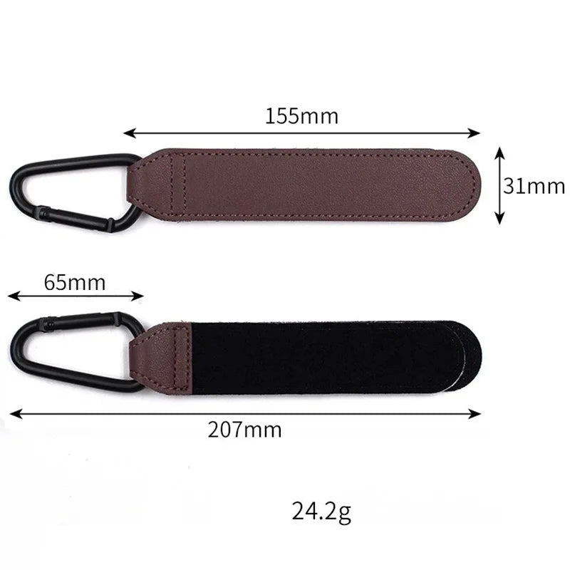 Leather Cart Hooks Baby Stroller PU Adjustable Pram Hook Organizer Diaper Bag Hanger Children Travel Accessories