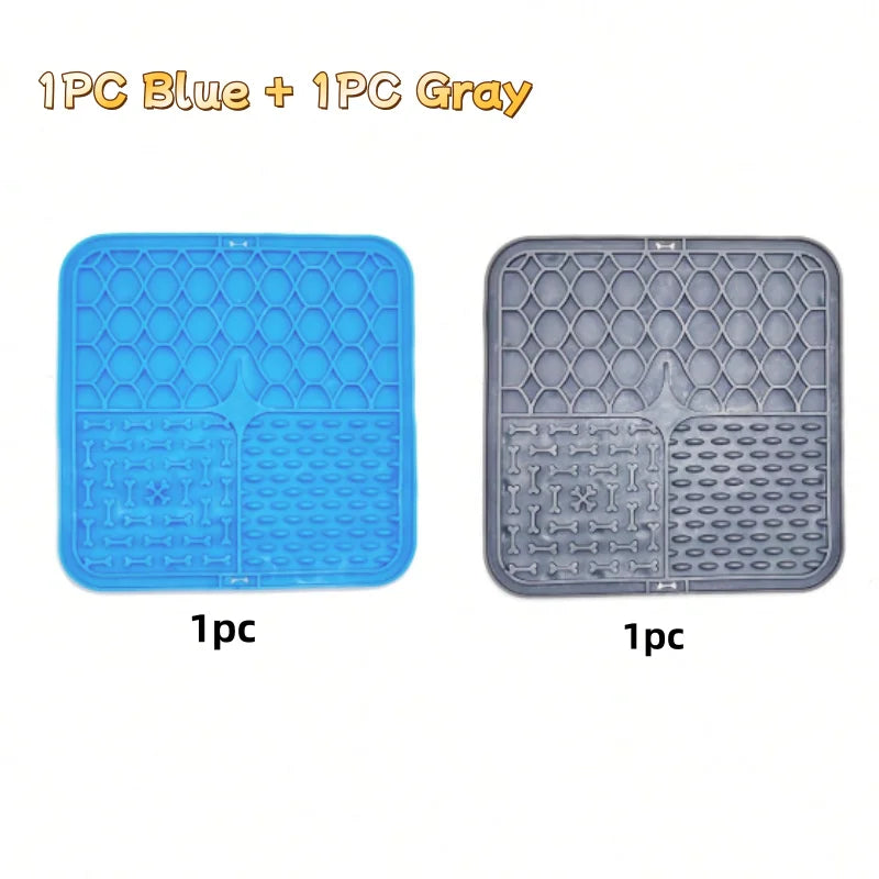 Silicone Lick Mat for Dogs - Slow Feeder Plate with Suction for Bathing Distraction, Dog Training Feeder Supplies