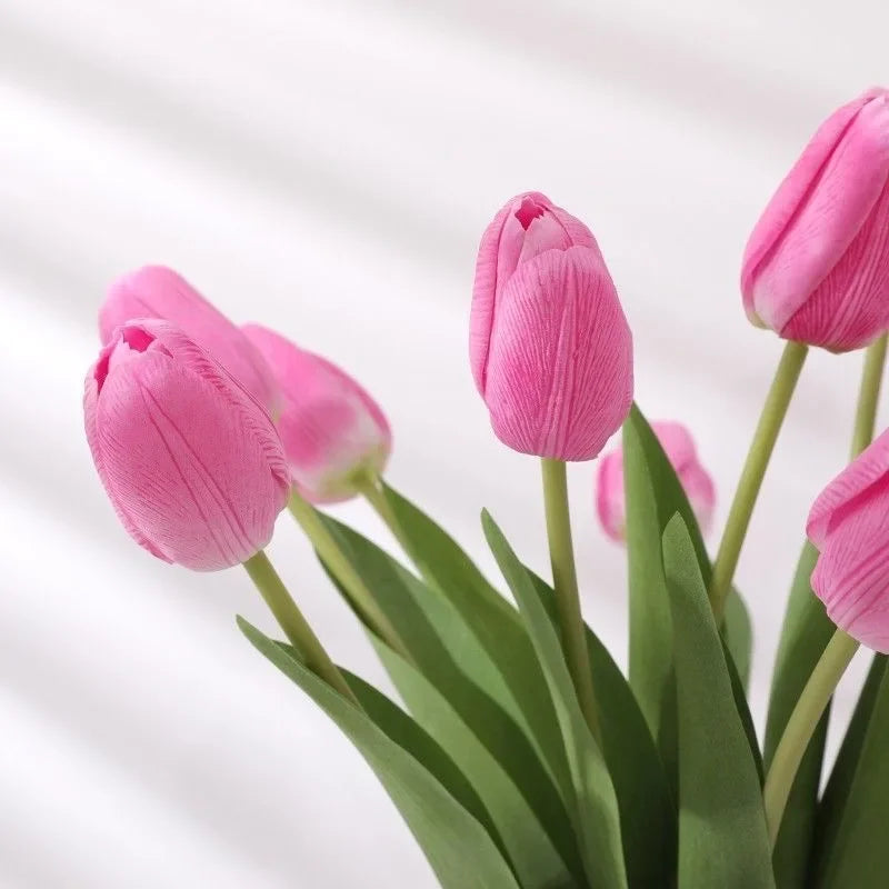 Artificial Tulips Bouquet Real Touch Fake Tulip Flowers for Home Wedding Decor