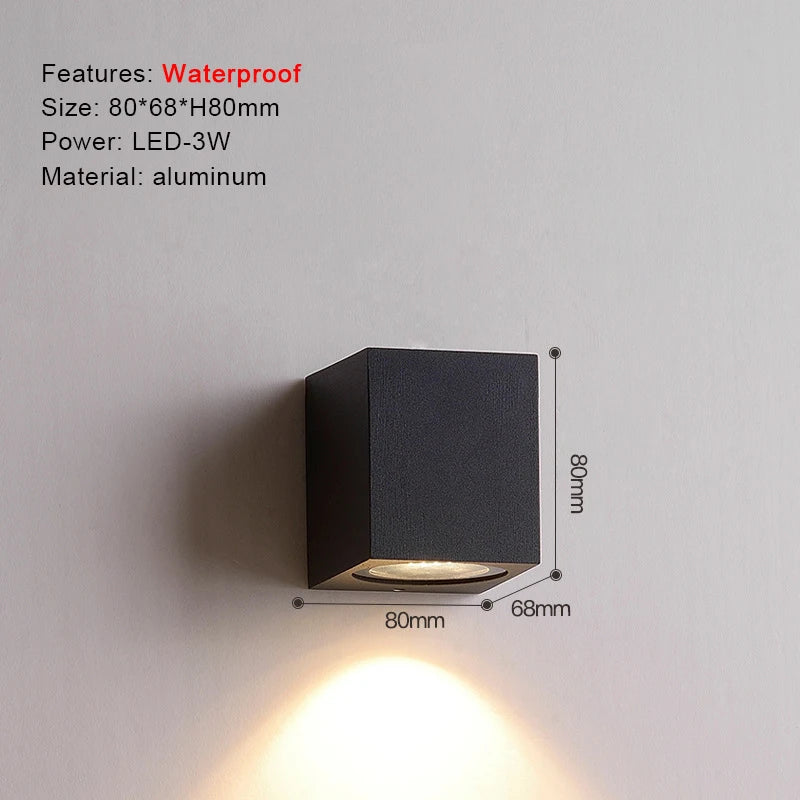 IP65 LED Wall Lamp Outdoor Sconce for Balcony Porch Garden Yard Aisle Decor Lighting Aluminium Indoor Bedside Lamp