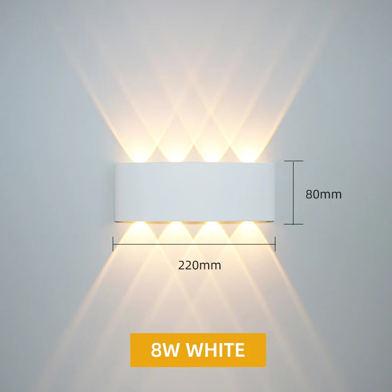 Aluminum LED Wall Lamp Waterproof IP65 Outdoor Garden Lights Interior Wall Light for Bedroom Living Room Stairs