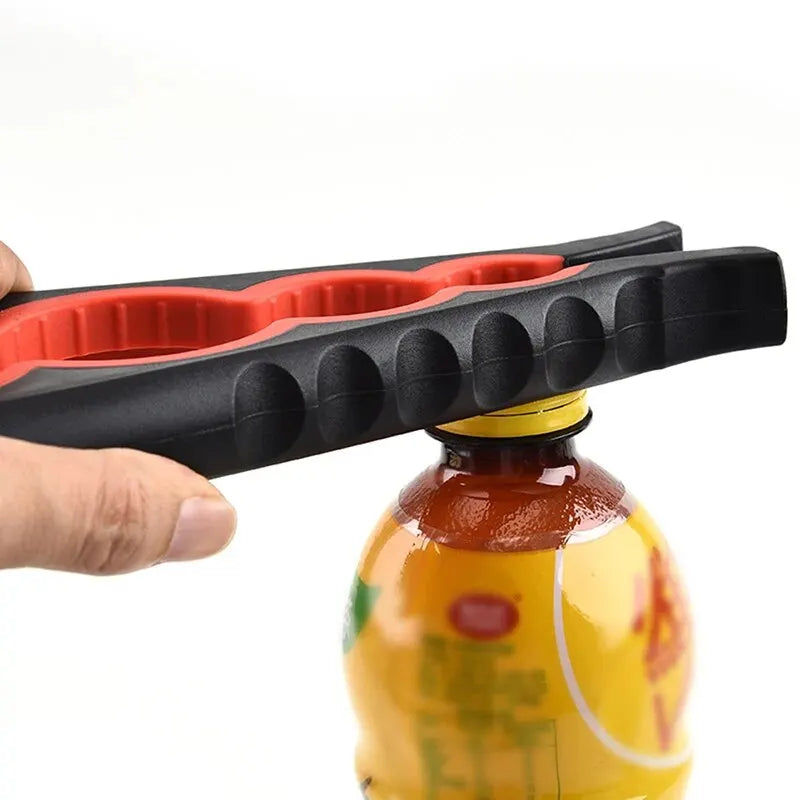 Multi-Functional 4-in-1 Can Opener & Beverage Bottle Opener, Anti-Slip Cap Twister