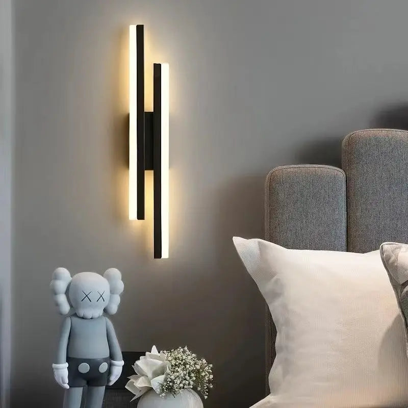 LED Bedroom Wall Sconce Copper Pipe Acrylic Lampshade Indoor Lighting for Living Room & Corridor Fixture