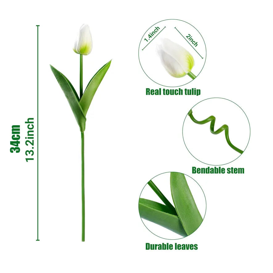 Real Touch Artificial Tulip Flowers Bouquet Fake Tulips for Home Wedding Decorations