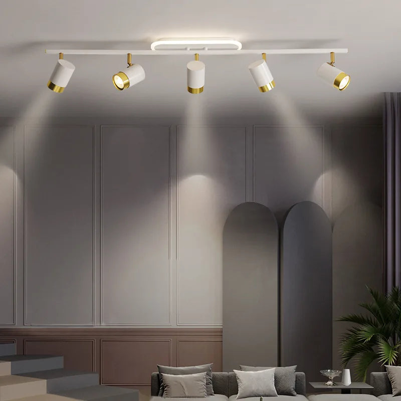 Black & White LED Chandelier for Living Room Balcony Corridor, Modern Simple Decorative Lighting