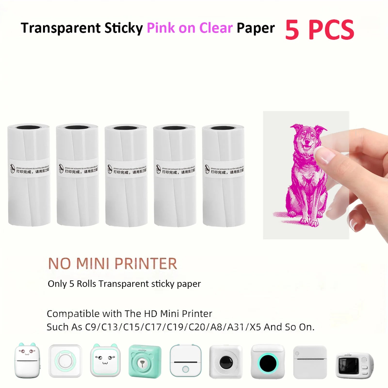 Thermal Mini Printer - Portable Inkless Bluetooth Sticker Maker and Pocket Photo Printer for Children DIY
