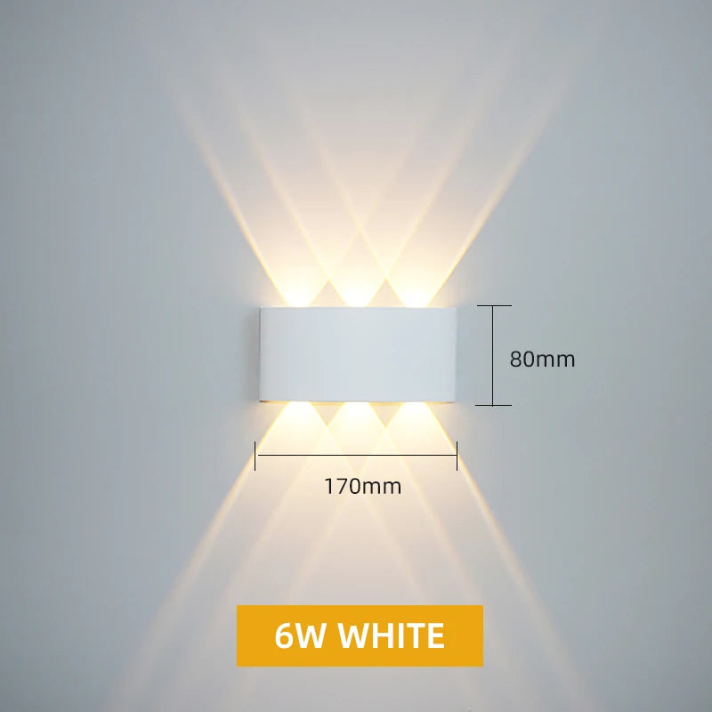 Aluminum LED Wall Lamp Waterproof IP65 Outdoor Garden Lights Interior Wall Light for Bedroom Living Room Stairs
